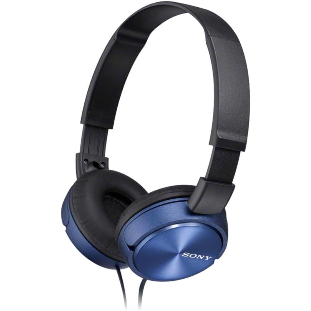 Sony MDR-ZX310 On-Ear Overhead Wired Headphones, Swivel Fold, 3.5mm Headphone Jack - Metallic Blue