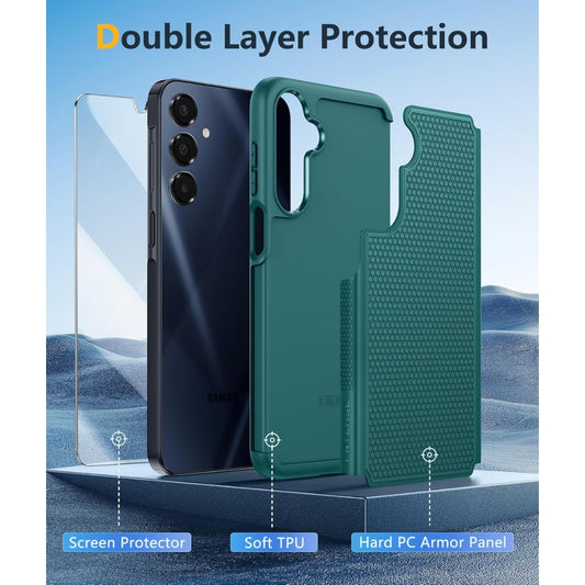 FNTCASE for Samsung A17/A16 Phone Case: Dual Layer Protective Heavy Duty Cell Galaxy Cover with Non Slip Textured Back