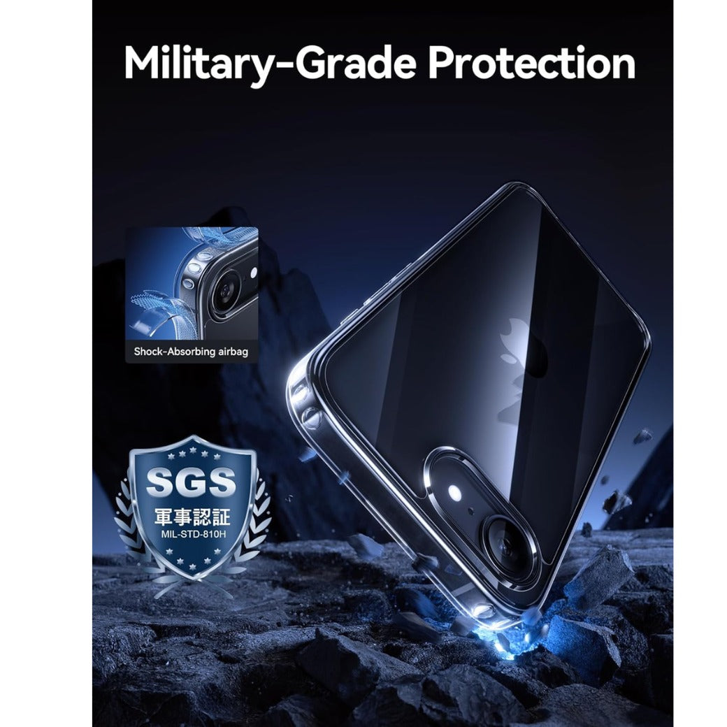 iPhone 16e Case Clear 6.1-Inch, Military Grade Shockproof Drop Protection, Non-Yellowing Slim Thin Phone Cover for iPhone 16e, Clear