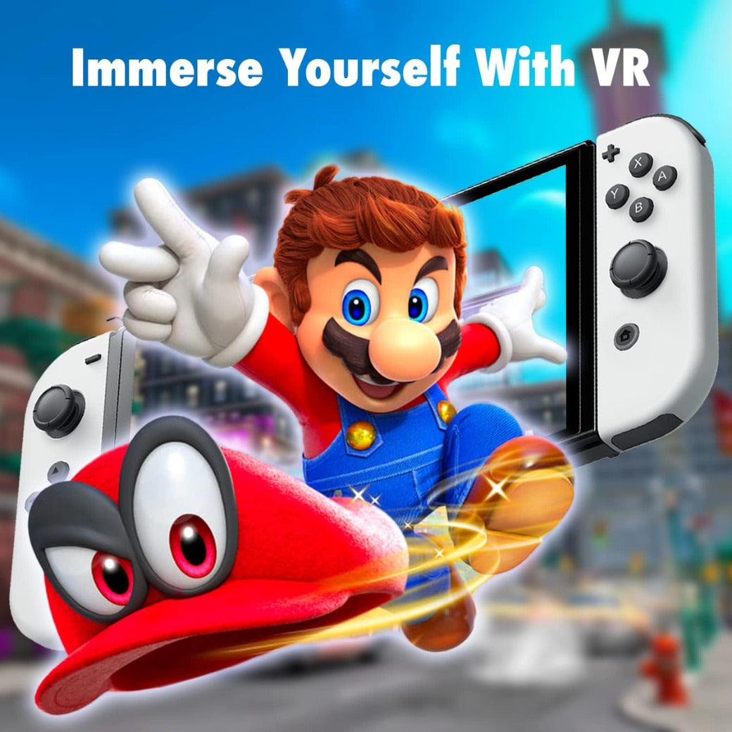 Orzly VR Headset designed for Nintendo Switch & Switch oled console with adjustable Lens for a virtual reality gaming experience and for Labo VR - Black - Gift boxed Edition