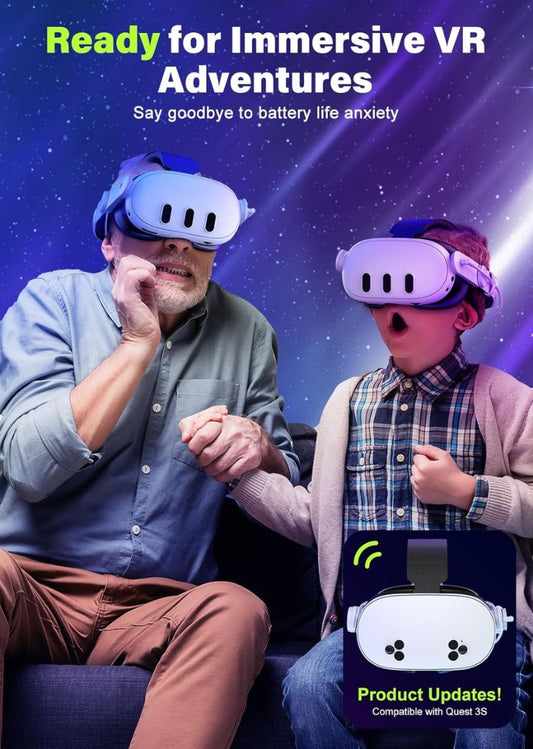 Head Strap with 6000mAh Battery Compatible with Meta Quest 3/3S, VR Headset Accessories Compatible with Oculus 3, Extra 3H Playtime, Enhanced Support and Comfort