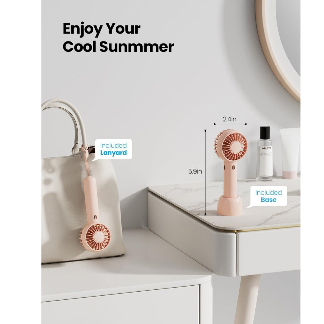 gaiatop Turbo Hand Held Fans with LED Torch Clasp Base, Portable Fans Mini Hand Fan, Travel Essentials Small Handheld Rechargeable Desk Fan for Home Office Outdoor Camp, Gifts for Women Men