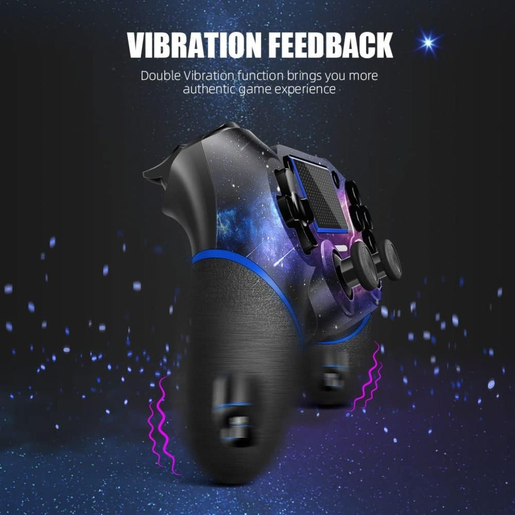 AceGamer Wireless Controller for PS4 Game Compatible with PS4/Pro/PC with Motion Motors and Audio Function,Mini LED Indicator,USB Cable and Anti-Slip (Starry Sky)