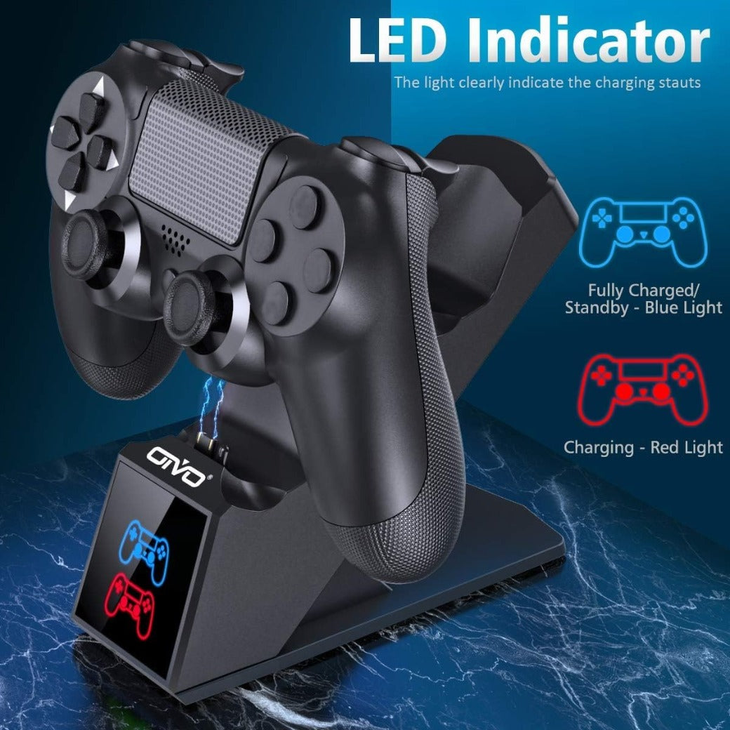 OIVO PS4 Controller Charger, 1.8H Fast PS4 Charging Dock for Sony Playstation 4 Controllers, Playstation 4 Controller Charger for Playstation4 / PS 4 /Slim/Pro Controller