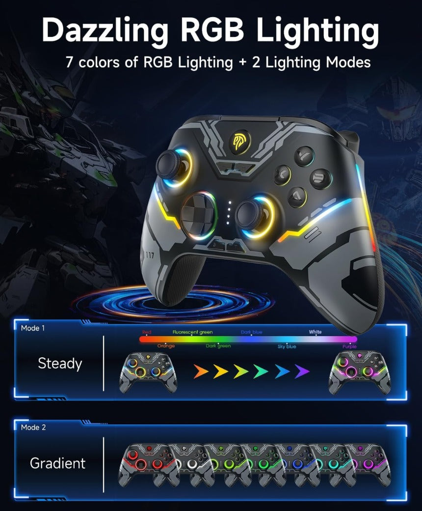 EasySMX X15 Wireless PC Controller with Hall Triggers, Hall Joysticks, Enhanced Bluetooth Game Controller,No Drift No Deadzone effect, Compatible with Windows PC