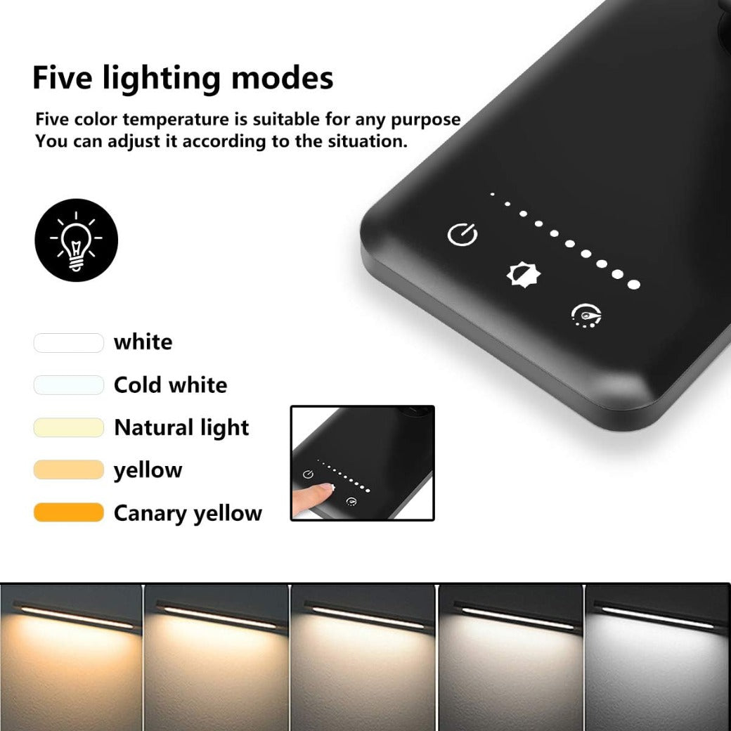 Desk lamp,Eye-caring Aluminium Dimmable Bedside lamp with USB Charging Port, 5 Light Modes x 10 Brightness Levels,Touch Control, for Home,Office,Bedroom,Reading,Work,Study, 5V, 1.2A