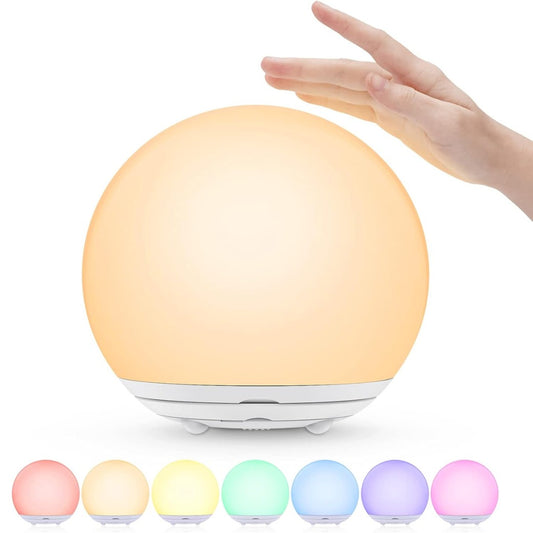 LED Night Light, Night Light for Kids, USB Rechargeable Table Lamp with Dimmable,Warm Light,7 Colors,Touch Control, 0.5/1hour Timer for Nursery, Baby,Bedroom,Camping