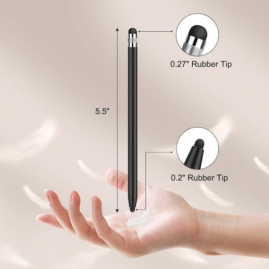 MEKO Stylus Pens for Touch Screens, Universal Tablet Pen Capacitive 2 in 1 Stylus for iPhone/iPad/pro/Mini/Air/Samsung/Tablet (Black + Rose Gold)