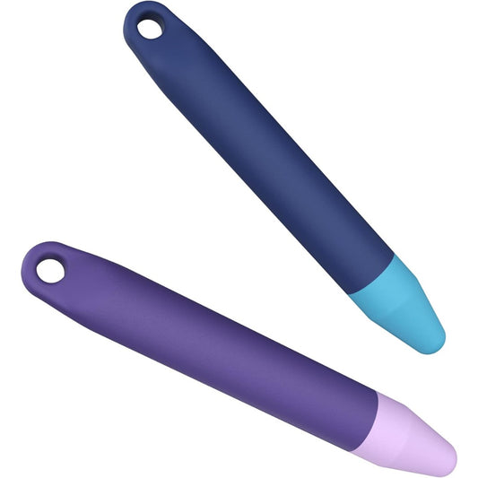 Kid-Friendly Pens for Touch Screens - 2 Pack of Purple and Blue Stylus Pens Compatible with Kindle, iPad, iPhone