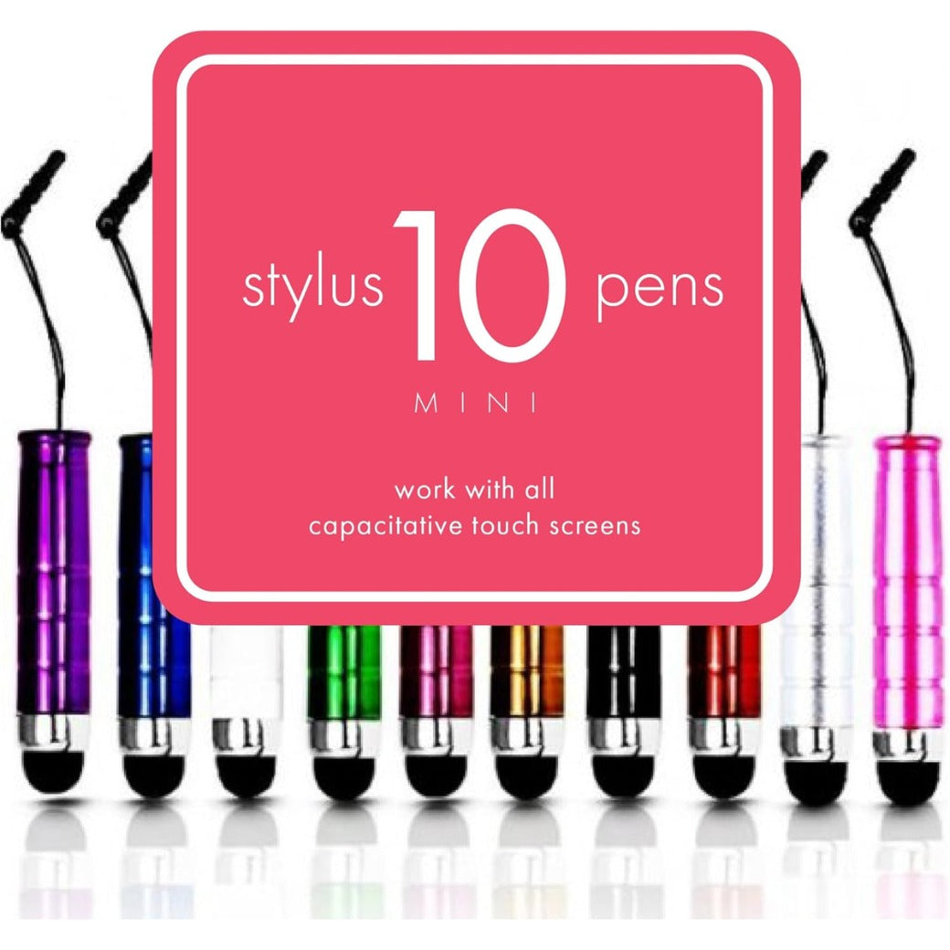 KING OF FLASH Capacitive/Resistive Touchscreen Mini Stylus Pens, Stylus on a String, Comes With 10 Colored Styluses