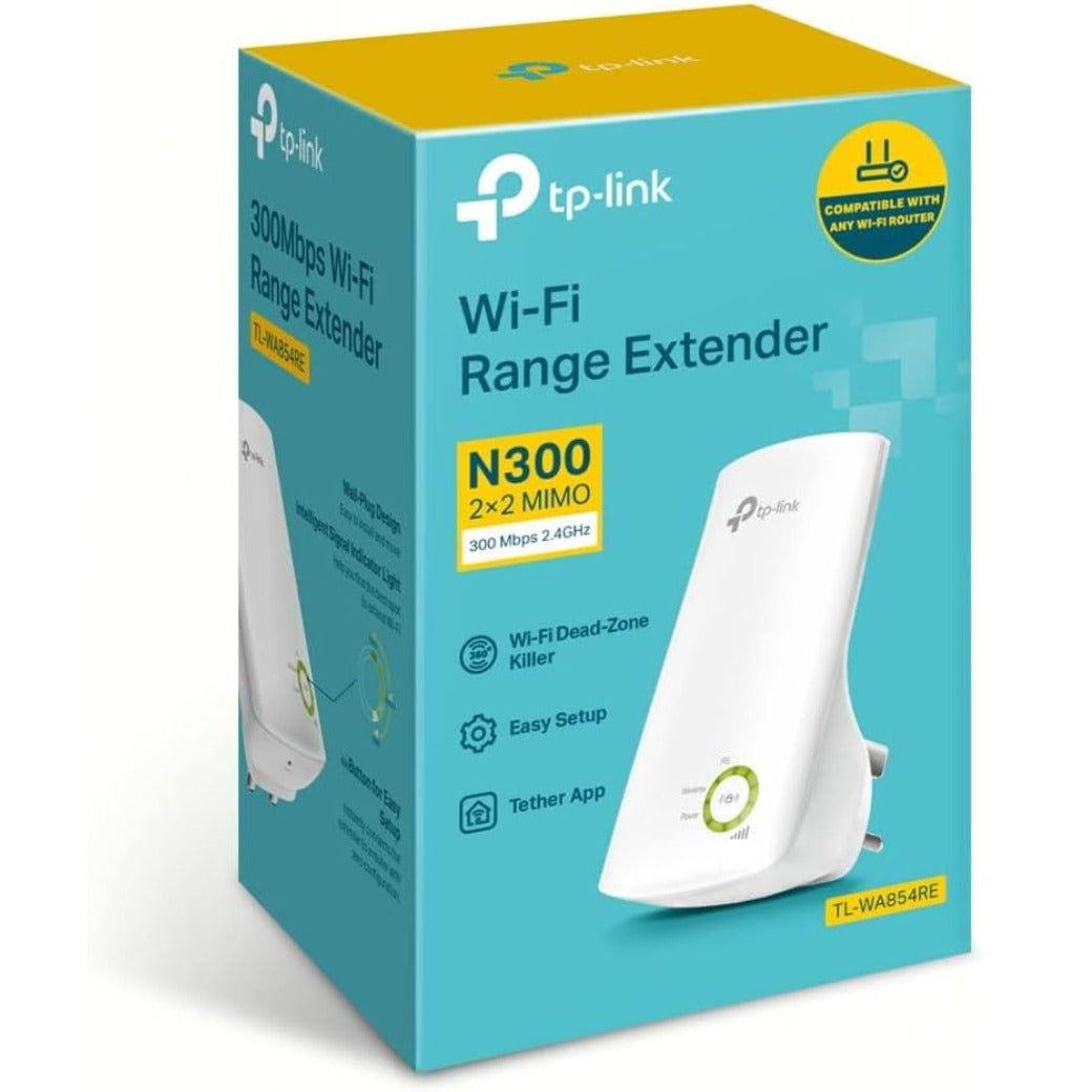 TP-Link TL-WA854RE N300Mbps WiFi Extender Booster, Internet Booster, Access Point,WiFi Repeater, WiFi Extender,App Control, WiFi Booster Range Extender, Smart Signal Indicator Light,UK Plug