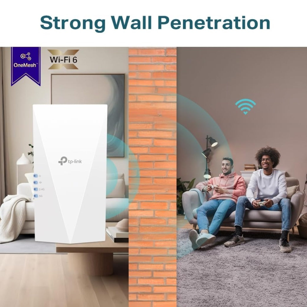 TP-Link RE700X WiFi 6 AX3000Mbps WiFi Extender Booster, Internet Booster, Gigabit Ethernet Port, WiFi Booster Range Extender, EasyMesh, Access Point, WiFi Repeater, App Control Easy Setup, UK Plug