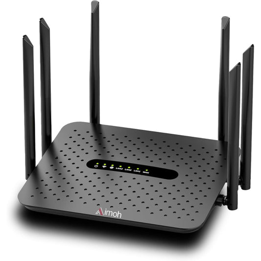 1200Mbps Wifi Router, 6 External Antennas WiFi 6 Router for Enhanced Coverage up to 2500 sq ft, Dual-Band 5GHz & 2.4GHz, MU-MIMO Supports for up to128 Devices, for Home & Business Complete Set