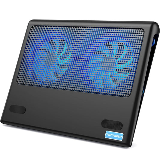 TECKNET Laptop Cooling Pad, 12"-16" Laptop Cooler with 2 Quiet Fans, Ergonomic Comfort Gaming Laptop Cooling Stand, Speed Adjustable Cooling Pad