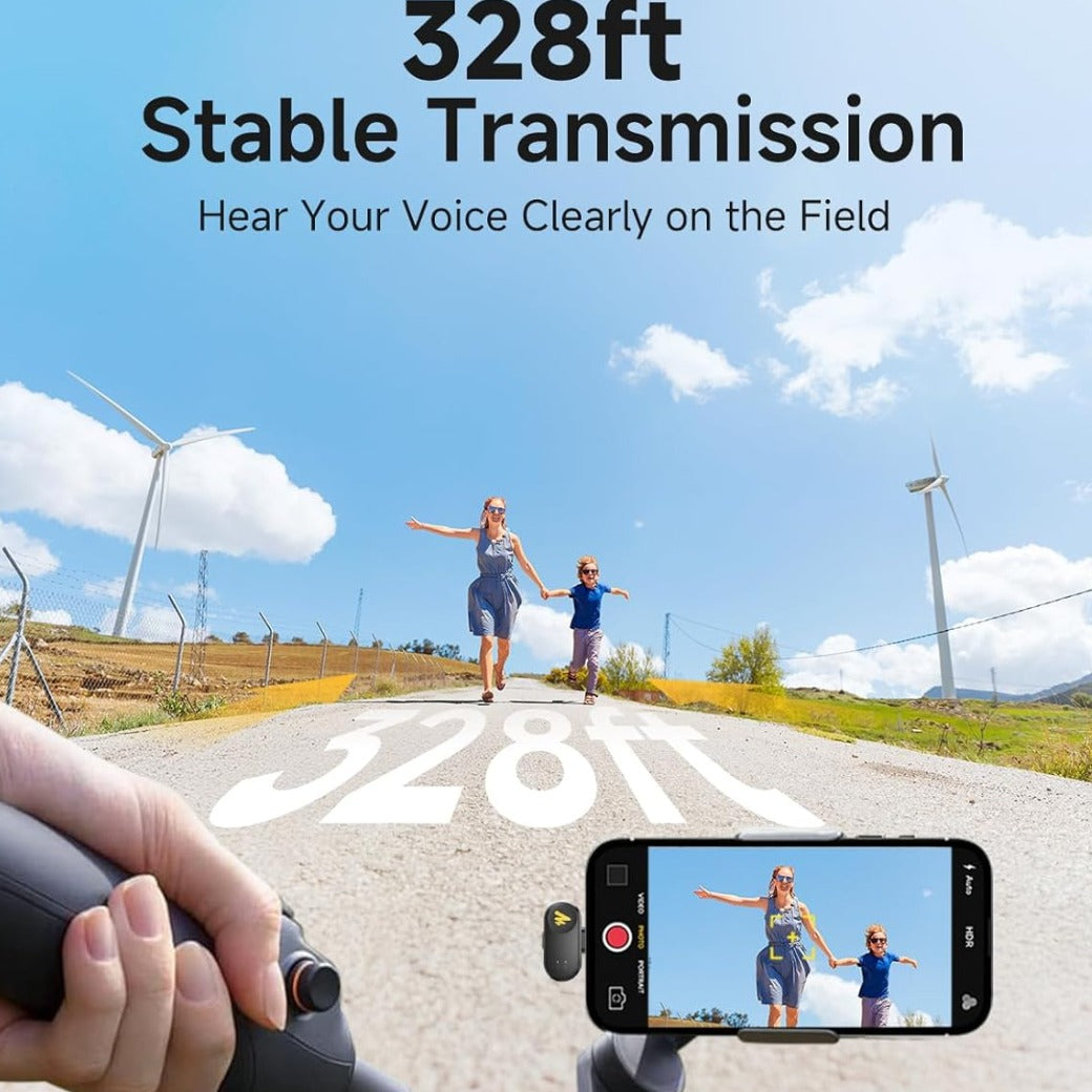MAONO Wireless Microphone for iPhone 17/16/15 & Android, USB-C Wireless Mini Mic with Pro Sound, Noise Cancellation, AI Voice Changer, 30h Battery for Video Recording Vlog TikTok YouTube,Wave T1 Mini