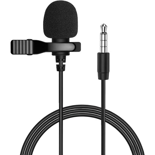 Lavalier Lapel Microphone Omnidirectional Clip-on Mic with 3.5mm Jack for Pc, Noise-Cancelling 3.5mm Condenser Wired Clip On Lavalier Mic for Recording, Podcasts, Video Calls & More