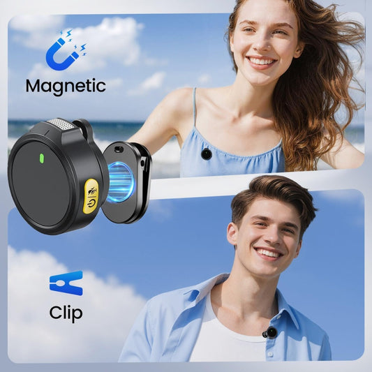 Wireless Lavalier Microphone (2 TX + 1 RX + Charging Case) Lapel Mic for Android/Type-C iPhone15, Noise Reduction, Clip on Mic, Mini Microphone for Video Recording, Vlogging, TikTok, Singing, YouTube