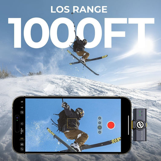 Hollyland Lark M2 Wireless Lavalier Microphone Compatible with Android Phones, iPhone 15, 300m Transmission Range, Hi-Fi Audio, Noise Cancelling, 30H Duration, Lapel Mic for Livestream Vlog-Black