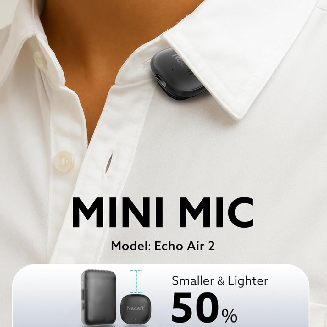Wireless Lavalier Microphone for iPhone & Android, USB-C Plug-and-Play Lapel Mini Mic with AI Noise Cancelling, 32-Hour Battery, Magnetic Clip-On, for Vlogging, TikTok & Video Recording (48kHz/24Bit)