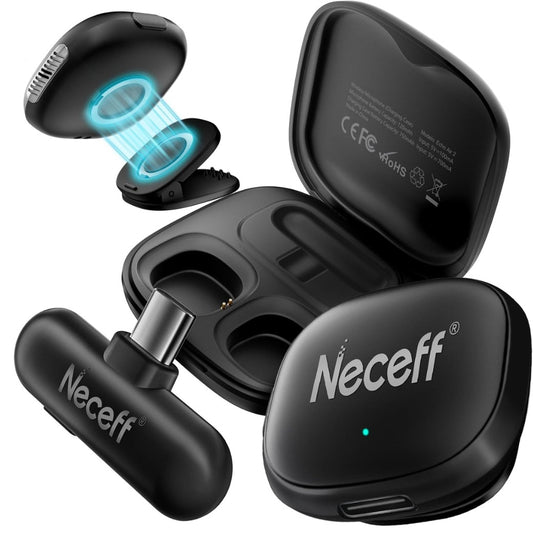 Wireless Lavalier Microphone for iPhone & Android, USB-C Plug-and-Play Lapel Mini Mic with AI Noise Cancelling, 32-Hour Battery, Magnetic Clip-On, for Vlogging, TikTok & Video Recording (48kHz/24Bit)