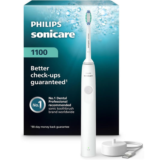 Philips Sonicare 1100 Power Toothbrush, Rechargeable Electric Toothbrush, White Grey HX3641/02