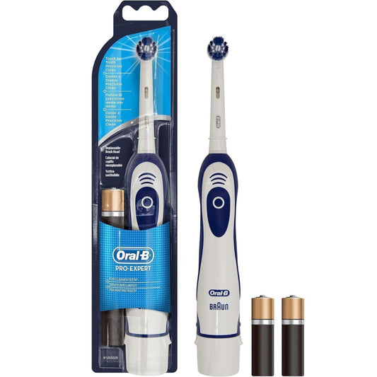 Oral-B Pro-Expert Electric Toothbrushes for Adults, Mothers Day Gifts for Her/Him, 1 Handle, 1 Precision Clean Toothbrush Head, 2 Batteries, 1 Mode with 2D Cleaning, Blue & White