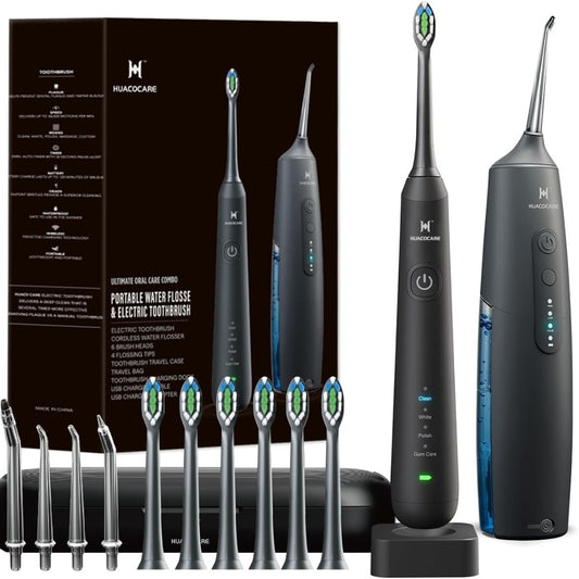 2-1 Oral Clean Kit- Water Dental flosser & Electric Toothbrush Combo- Brushing & Flossing- for Teeth Cleaning and Gum Health