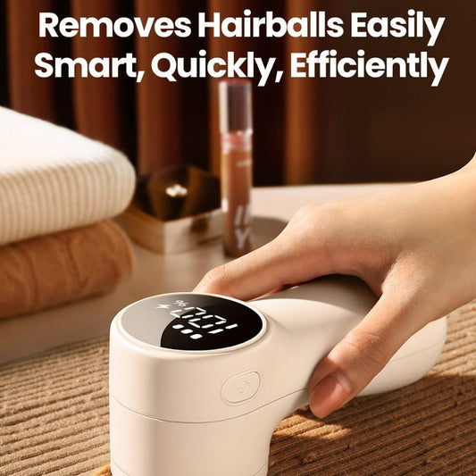 GAIATOP Fabric Shaver, Rechargeable Lint Remover Sweater Defuzzer, Intelligent Digital Display Lints Shaver Fuzzs Pills Bobbles Trimmer for Clothes and Furniture White(1 pcs)