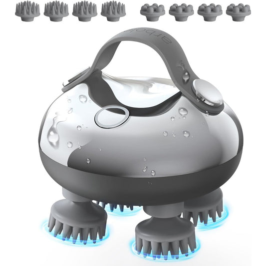arboleaf Head Massager Scalp, Electric Scalp Massagers IPX7 Waterproof, Hair Massager with 8 Removable Claws and 3 Modes, Portable Handheld Massager for Relaxation, Deep Cleaning