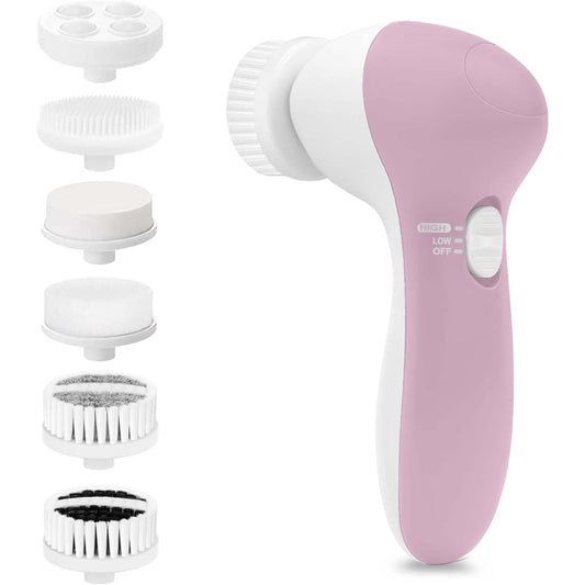 Facial Cleansing Brush Face Scrubber: CLSEVXY Electric Face Spin Cleanser Brushes with 6 Brush Heads for Deep Cleansing, Gentle Exfoliating