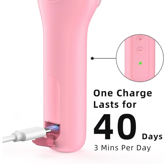 Facial Cleansing Brush Soft Exfoliating Face Wash Brush Pore Deep Cleansing Face Skincare Tool for Massaging Makeup Removal (Pink)