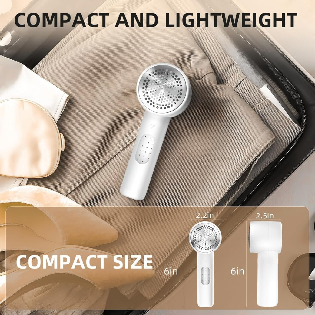 Fabric Shaver, Electric Lint Remover, Rechargeable Lint Shaver, Sweater Defuzzer to Remove Pilling, Battery Operated, 6-blade, 3-speed with LED Display for Clothes, Upholstery, Furniture