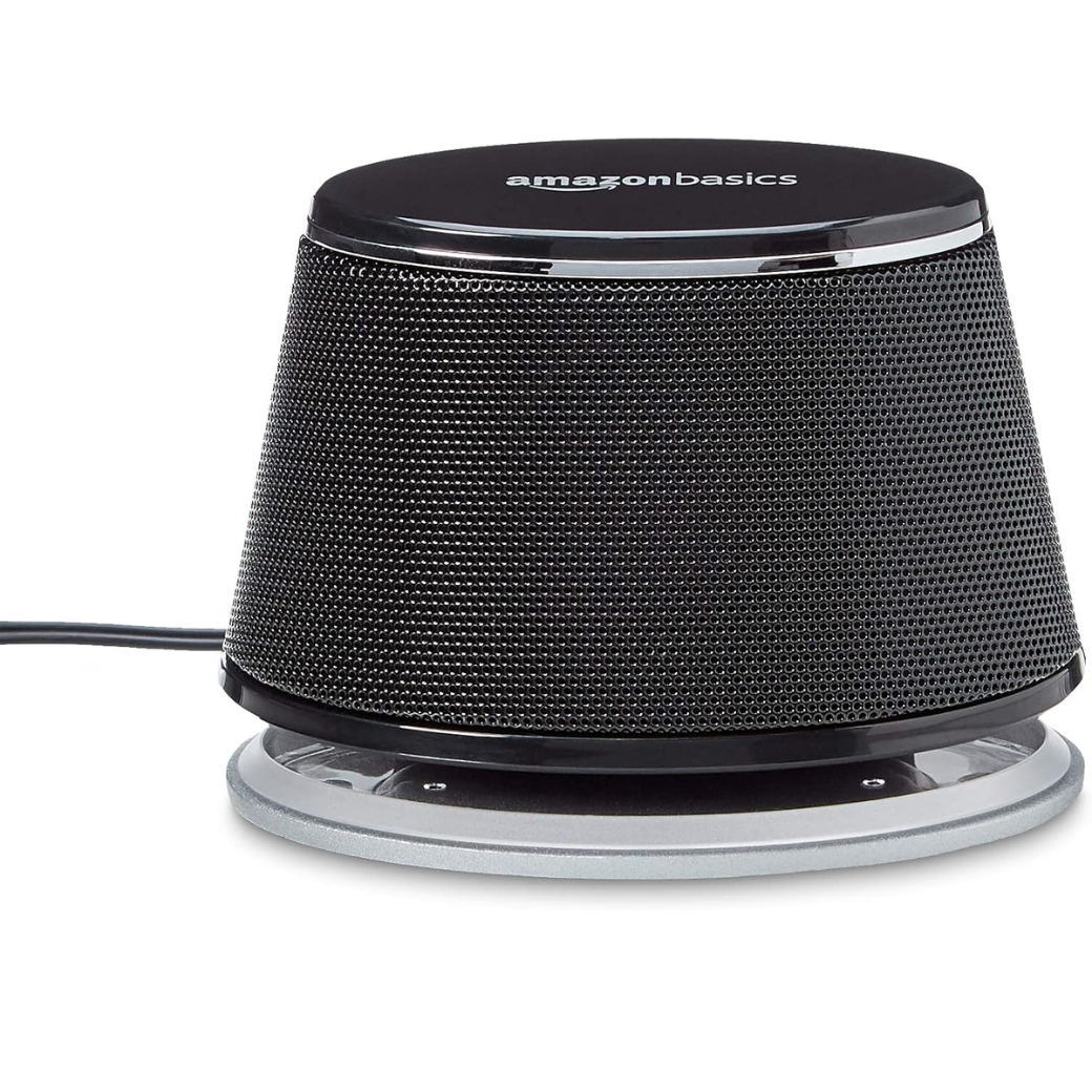 Amazon Basics 2.0 USB-Powered PC Speakers – Black Stereo Sound System (1 Pair) for Desktop and Laptop Use