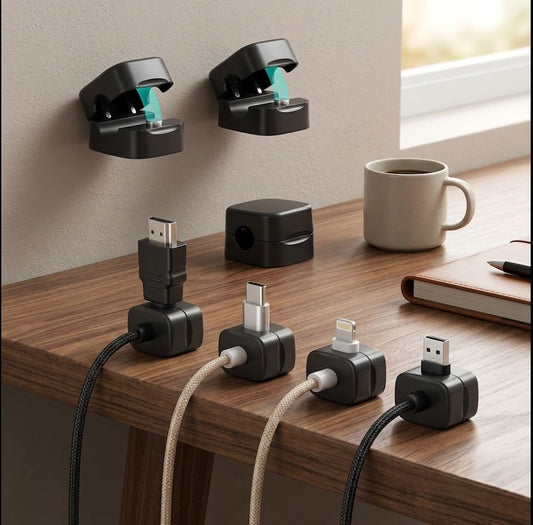 Magnetic Cord Organizer Holder 8 Pack Cable Clips Cable Management Set for Desk, Home and Office Use