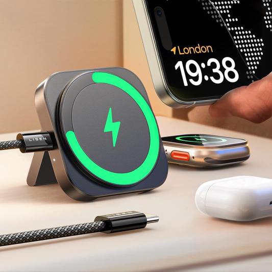 3-in-1 MagSafe Wireless Charging Stand for iPhone & Apple Watch