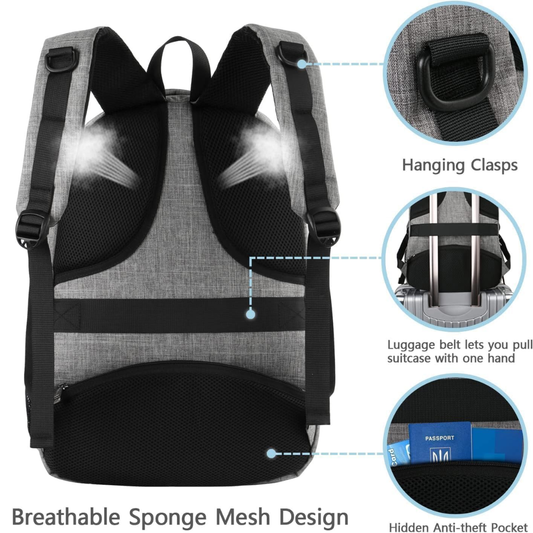 Travel Laptop Backpack Water Resistant Anti-Theft Business Backpack with Laptop Compartment and USB Charging Port for Travel and Office Use