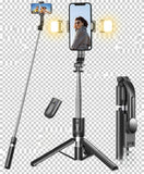 Selfie Stick Tripod with Dual LED Fill Lights, Extendable Bluetooth Remote Phone Holder for Photography, Video Recording & Live Streaming