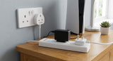 Plug Extension USB,Extension Lead with 4 USB Slots(3 USBA+1 USB C) Power Socket with 4 Way 4 USB Charging Station(17W) Power Strip Surge Protection for Home Travel,