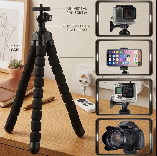 Mini Tabletop & Travel Tripods for Smartphone Phone Camera with Phone Mount 55mm-85mm Lightweight Cellphone Stand