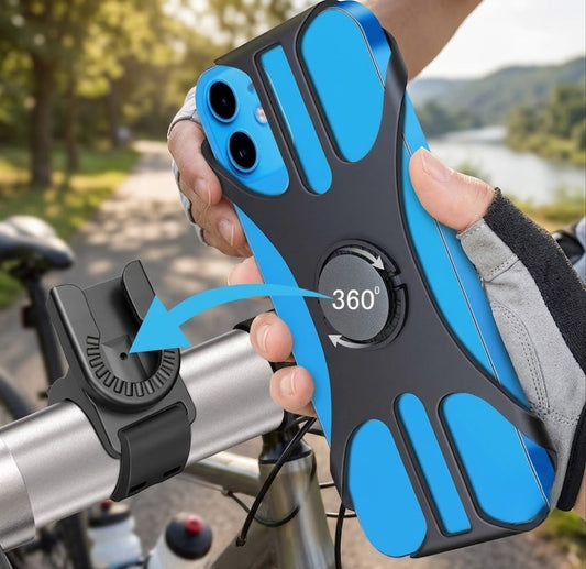 Bike Phone Holder, Universal Bicycle Motorcycle Cell Phone mount, 360° Rotatable Adjustable Bike Phone Mount Compatible for 4" to 6.7" Smartphones