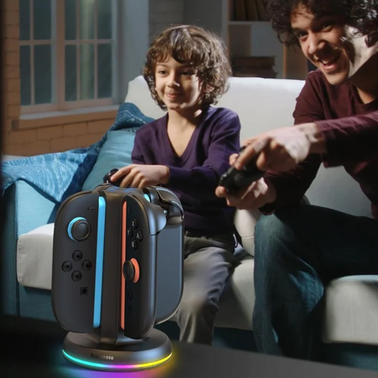 Charging Dock Compatible with Nintendo Switch 2 Joy Con, 4-Slot Magnetic Controller Charger Station with LED Indicators, 9 RGB Modes Gaming Lights, Simultaneous Charging for 1-4 Joy-Cons