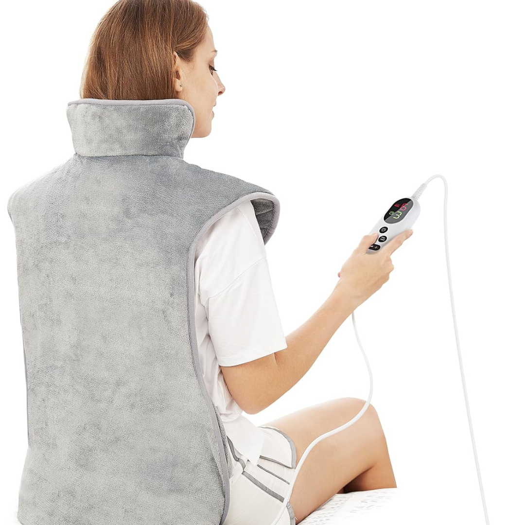 Mia&Coco Electric Heating Pad for Back, Neck & Shoulders – Fast Heat Therapy Wrap with 6 Heat Levels & Timer (60×100cm)