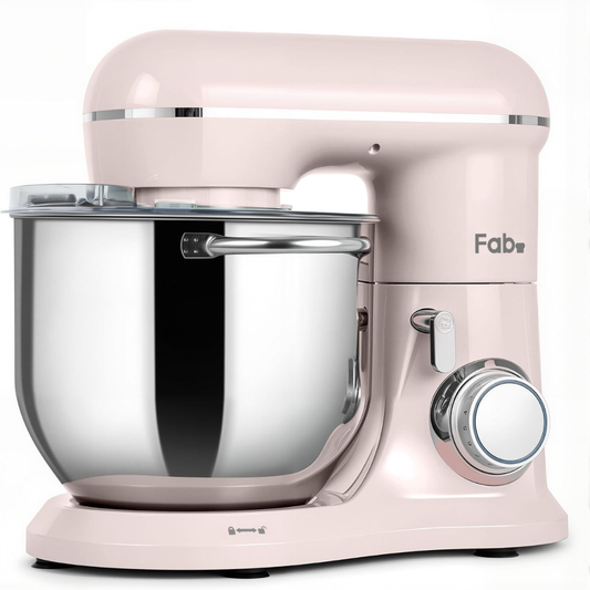Fab by Kitchen in the Box 8L Stand Mixer, 2000W Electric Food Mixer with 10 Speeds, Dough Hook, Whisk & Beater for Home Baking, Pink