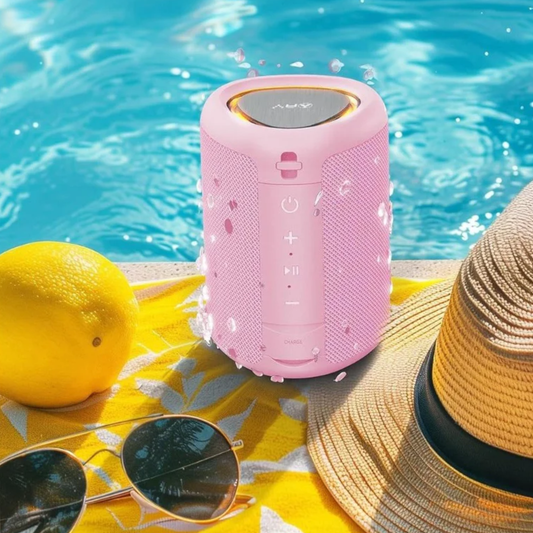 AY Portable Bluetooth Speaker with Lights, Powerful Crystal Clear Sound, IPX5 Waterproof, All Day Playtime, AUX&TF-Card Input, Bluetooth 5.3
