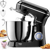 Honinst 1400W Stand Mixer, 6.5L 10-Speed Tilt-Head Electric Cake Mixer, 3-in-1 Kitchen Mixer with Bowl, Dough Hook, Whisk & Beater for Baking & Home Use, Black