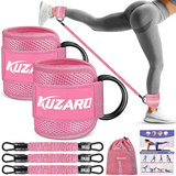 KUZARO Resistance Bands Set with Ankle Straps – Glutes & Legs Workout Bands for Home Gym