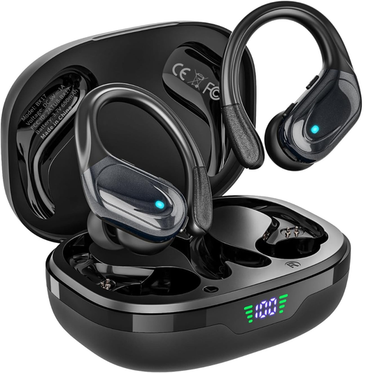 HAOYUYAN Wireless Sports Earbuds – Bluetooth Earphones, 80H Playtime, IPX7 Waterproof