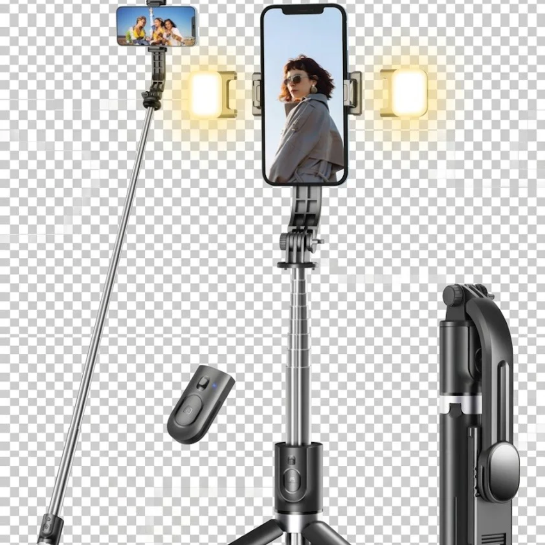 Selfie Stick Tripod with Dual LED Fill Lights, Extendable Bluetooth Remote Phone Holder for Photography, Video Recording & Live Streaming