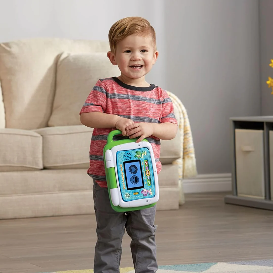 LeapFrog 2-in-1 LeapTop Touch Laptop – Kids Learning Toy with 10 Modes (Green)