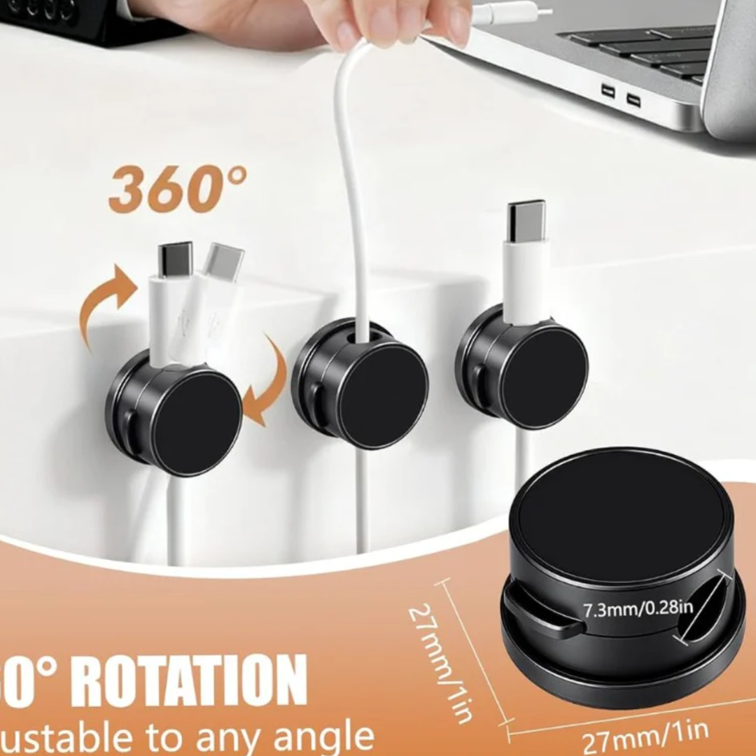 Cable Holder Clips, 9 Pack Magnetic Desk Cable Clips Management, Wire Holder Organiser, No-residue Desk Tidy, Phone Charging Cable Keeper for USB, HDMI, Wall, PC, Car, Office, Home - Black